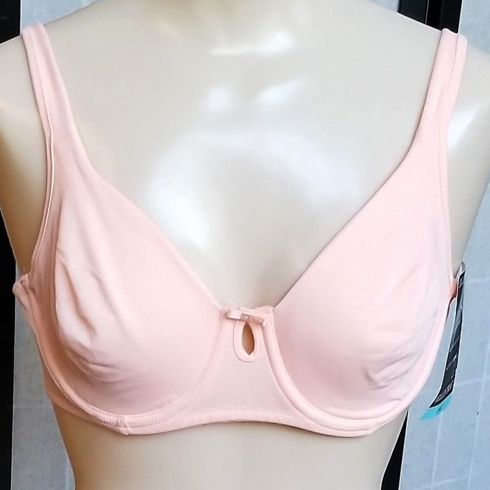 Ellen Tracey 34C Bra Underwire No Padding Peach NWT